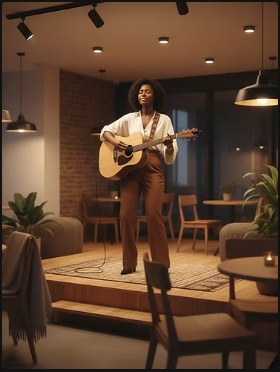 Live acoustic event in a lounge
